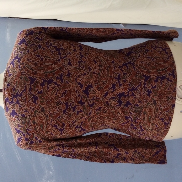 Ralph Loren Long Sleeve, Paisley, Medium - Picture 3 of 4
